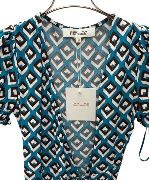 DIANE VON FURSTENBERG（ダイアンフォンファステンバーグ）DIANE VON FURSTENBERG (ダイアンフォンファステンバーグ) 半袖ワンピース ブルー サイズ:XS 未使用品の古着・服飾アイテム