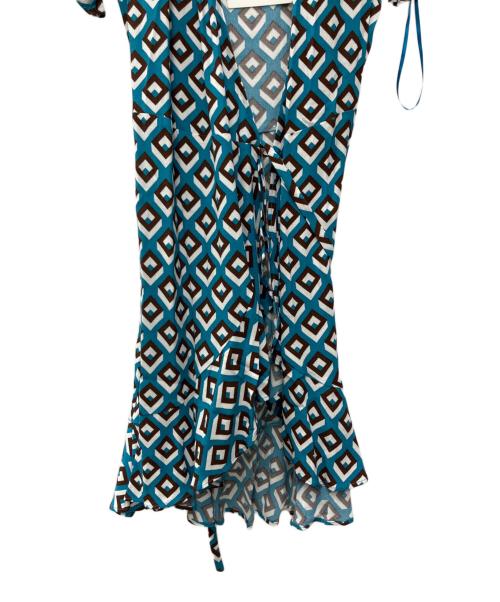 DIANE VON FURSTENBERG（ダイアンフォンファステンバーグ）DIANE VON FURSTENBERG (ダイアンフォンファステンバーグ) 半袖ワンピース ブルー サイズ:XS 未使用品の古着・服飾アイテム