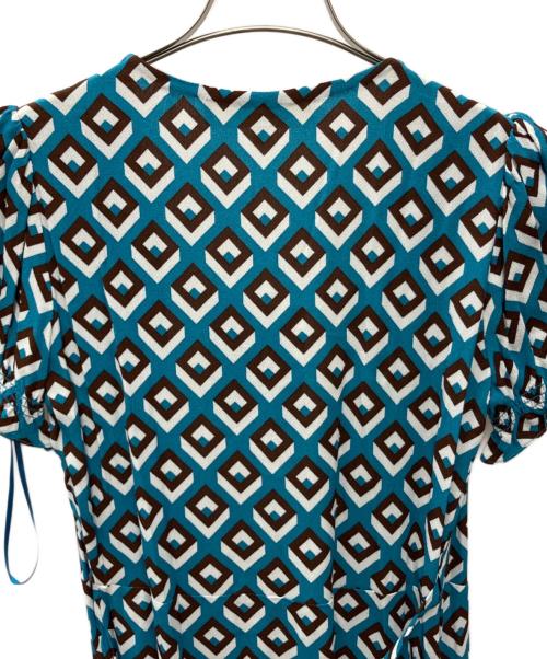 DIANE VON FURSTENBERG（ダイアンフォンファステンバーグ）DIANE VON FURSTENBERG (ダイアンフォンファステンバーグ) 半袖ワンピース ブルー サイズ:XS 未使用品の古着・服飾アイテム