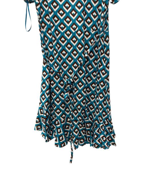 DIANE VON FURSTENBERG（ダイアンフォンファステンバーグ）DIANE VON FURSTENBERG (ダイアンフォンファステンバーグ) 半袖ワンピース ブルー サイズ:XS 未使用品の古着・服飾アイテム