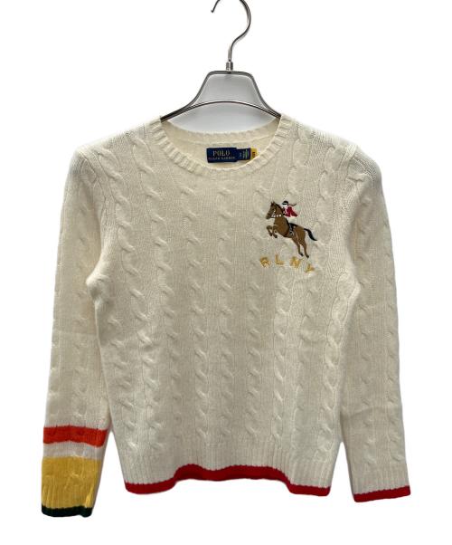 POLO RALPH LAUREN（ポロ・ラルフローレン）POLO RALPH LAUREN (ポロ・ラルフローレン) 厚手ニット アイボリー サイズ:Ｓの古着・服飾アイテム