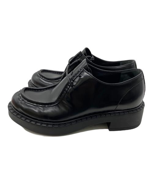 PRADA（プラダ）PRADA (プラダ) レースアップローファー ブラック サイズ:36の古着・服飾アイテム