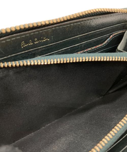 Paul Smith bag（ポールスミス）Paul Smith BAG (ポールスミス) ベジタンラウンドジップウォレット グリーンの古着・服飾アイテム