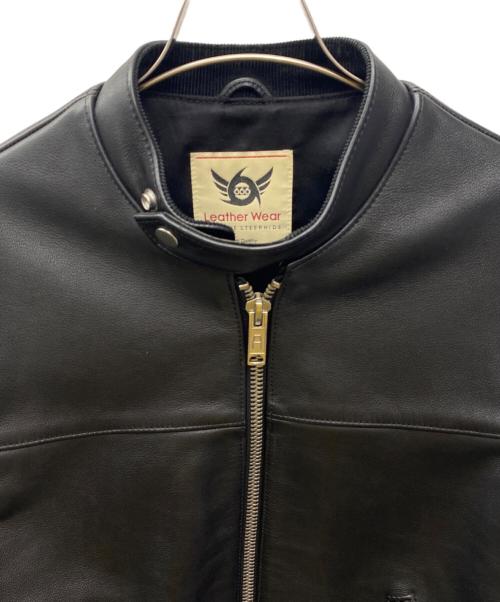 666 LEATHER WEAR（666レザーウェア）666 LEATHER WEAR (666レザーウェア) ライダースジャケット ブラック サイズ:36の古着・服飾アイテム