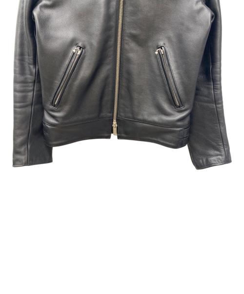 666 LEATHER WEAR（666レザーウェア）666 LEATHER WEAR (666レザーウェア) ライダースジャケット ブラック サイズ:36の古着・服飾アイテム