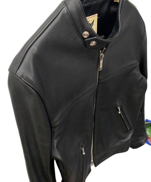 666 LEATHER WEAR（666レザーウェア）666 LEATHER WEAR (666レザーウェア) ライダースジャケット ブラック サイズ:36の古着・服飾アイテム