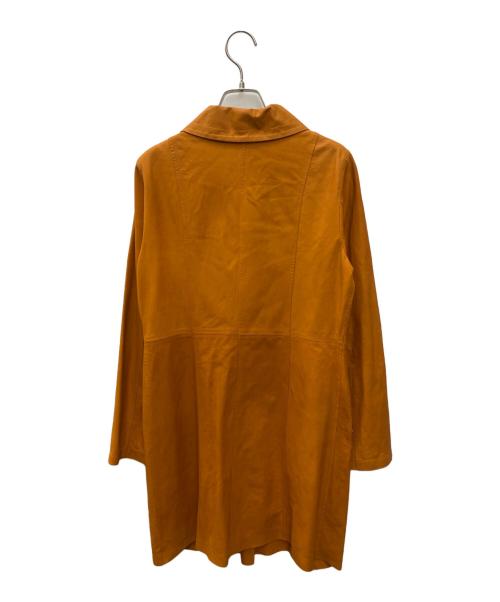 BALMAIN（バルマン）BALMAIN (バルマン) レザーコート オレンジ サイズ:SIZE9（Mサイズ相当）の古着・服飾アイテム