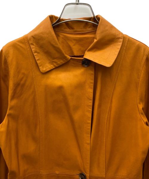 BALMAIN（バルマン）BALMAIN (バルマン) レザーコート オレンジ サイズ:SIZE9（Mサイズ相当）の古着・服飾アイテム
