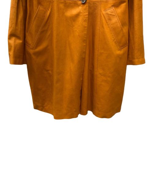 BALMAIN（バルマン）BALMAIN (バルマン) レザーコート オレンジ サイズ:SIZE9（Mサイズ相当）の古着・服飾アイテム