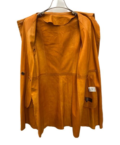 BALMAIN（バルマン）BALMAIN (バルマン) レザーコート オレンジ サイズ:SIZE9（Mサイズ相当）の古着・服飾アイテム