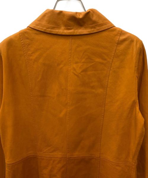BALMAIN（バルマン）BALMAIN (バルマン) レザーコート オレンジ サイズ:SIZE9（Mサイズ相当）の古着・服飾アイテム