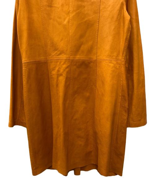 BALMAIN（バルマン）BALMAIN (バルマン) レザーコート オレンジ サイズ:SIZE9（Mサイズ相当）の古着・服飾アイテム