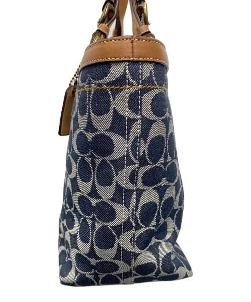 COACH（コーチ）COACH (コーチ) ハンドバッグ ネイビー×ブラウンの古着・服飾アイテム