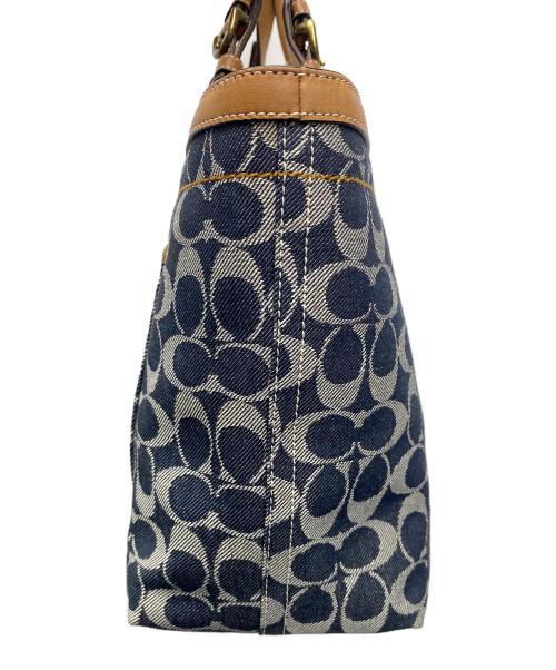 COACH（コーチ）COACH (コーチ) ハンドバッグ ネイビー×ブラウンの古着・服飾アイテム