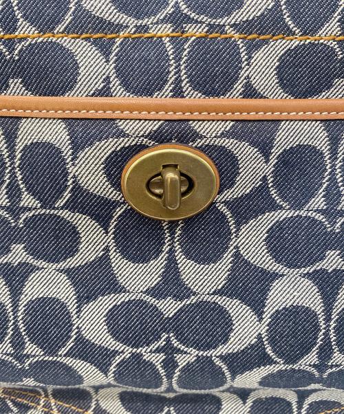 COACH（コーチ）COACH (コーチ) ハンドバッグ ネイビー×ブラウンの古着・服飾アイテム