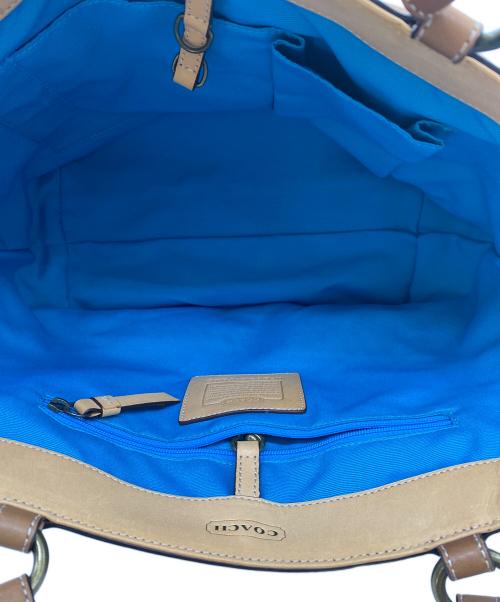COACH（コーチ）COACH (コーチ) ハンドバッグ ネイビー×ブラウンの古着・服飾アイテム