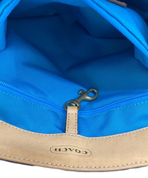 COACH（コーチ）COACH (コーチ) ハンドバッグ ネイビー×ブラウンの古着・服飾アイテム