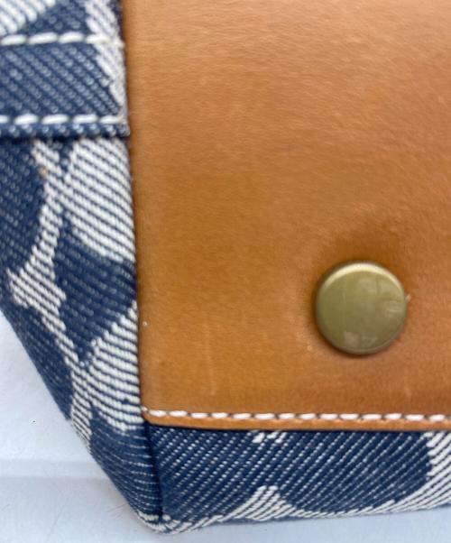 COACH（コーチ）COACH (コーチ) ハンドバッグ ネイビー×ブラウンの古着・服飾アイテム