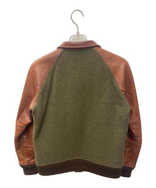 RUDE GALLERY（ルードギャラリー）RUDE GALLERY (ルードギャラリー) レザー切替ジャケット ブラウン×グリーン サイズ:SIZE 3の古着・服飾アイテム