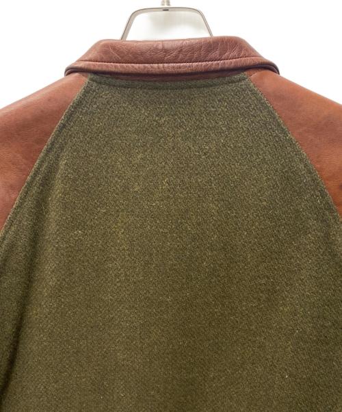 RUDE GALLERY（ルードギャラリー）RUDE GALLERY (ルードギャラリー) レザー切替ジャケット ブラウン×グリーン サイズ:SIZE 3の古着・服飾アイテム