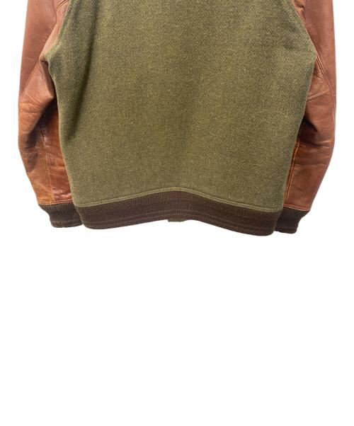 RUDE GALLERY（ルードギャラリー）RUDE GALLERY (ルードギャラリー) レザー切替ジャケット ブラウン×グリーン サイズ:SIZE 3の古着・服飾アイテム