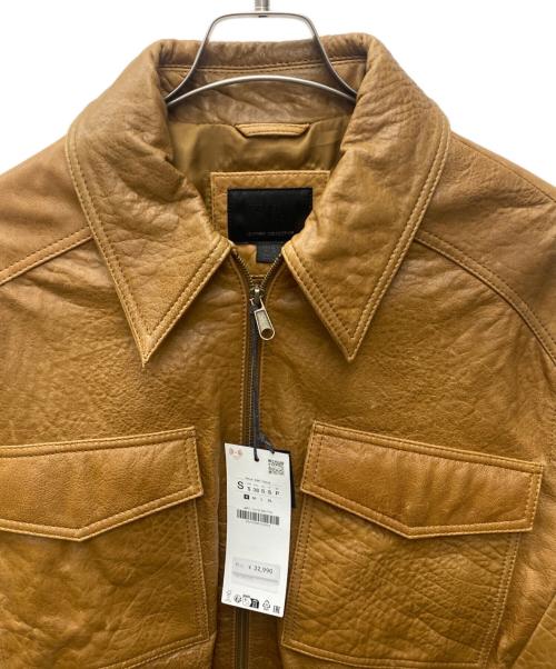 ZARA（ザラ）ZARA (ザラ) レザージャケット キャラメル サイズ:SIZE S 未使用品の古着・服飾アイテム