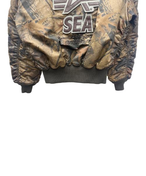 ALPHA INDUSTRIES（アルファインダストリーズ）ALPHA INDUSTRIES (アルファインダストリーズ) WIND AND SEA (ウィンダンシー) フライトジャケット ブラウン サイズ:Lの古着・服飾アイテム