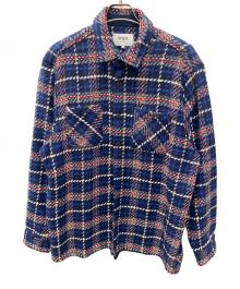 WAX LONDON（ワックスロンドン）の古着「シャツジャケット」｜ブルー×レッド