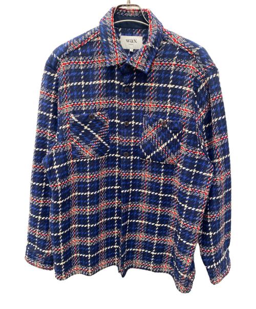 WAX LONDON（ワックスロンドン）WAX LONDON (ワックスロンドン) シャツジャケット ブルー×レッド サイズ:XL 未使用品の古着・服飾アイテム