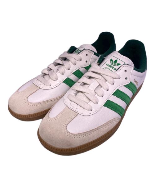 adidas（アディダス）adidas (アディダス) ローカットスニーカー ホワイト×グリーン サイズ:23.5の古着・服飾アイテム