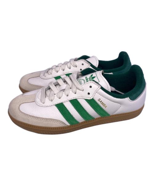 adidas（アディダス）adidas (アディダス) ローカットスニーカー ホワイト×グリーン サイズ:23.5の古着・服飾アイテム