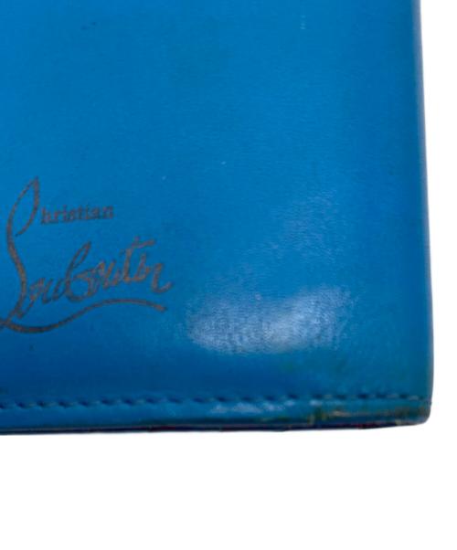Christian Louboutin（クリスチャン・ルブタン）Christian Louboutin (クリスチャン・ルブタン) コンパクトウォレット ブルー×レッドの古着・服飾アイテム