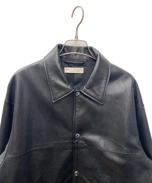 BEAUTY&YOUTH UNITED ARROWS（ビューティーアンドユースユナイテッドアローズ）BEAUTY&YOUTH UNITED ARROWS (ビューティーアンドユースユナイテッドアローズ) レザージャケット ブラック サイズ:Ｍの古着・服飾アイテム
