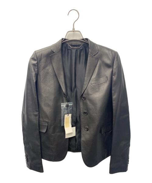 GUCCI（グッチ）GUCCI (グッチ) ラムレザーテーラードジャケット ブラック サイズ:SIZE 42 未使用品の古着・服飾アイテム