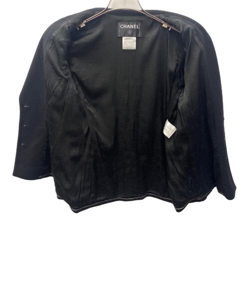 CHANEL（シャネル）CHANEL (シャネル) ウール カメリアボタン 3Bテーラードジャケット ブラック サイズ:40の古着・服飾アイテム