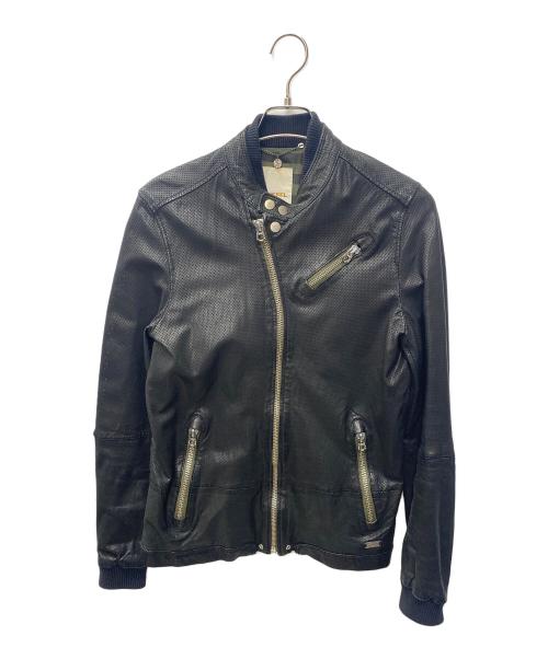 DIESEL（ディーゼル）DIESEL (ディーゼル) ラムレザージャケット ブラック サイズ:Sの古着・服飾アイテム