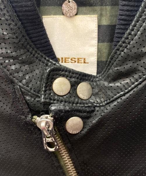 DIESEL（ディーゼル）DIESEL (ディーゼル) ラムレザージャケット ブラック サイズ:Sの古着・服飾アイテム