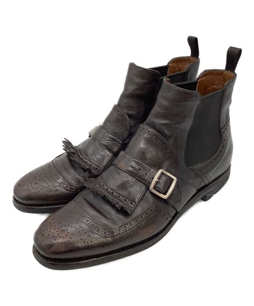 CHURCH'S（チャーチ）CHURCH'S (チャーチ) SHANGHAI サイドゴアストラップブーツ ブラウン サイズ:滲みにより不明の古着・服飾アイテム