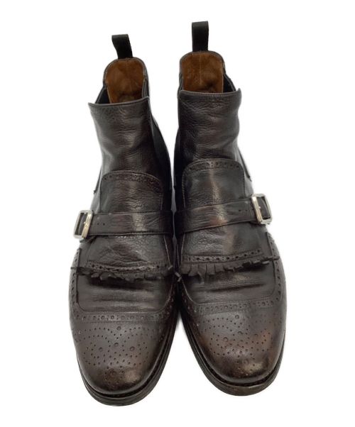 CHURCH'S（チャーチ）CHURCH'S (チャーチ) SHANGHAI サイドゴアストラップブーツ ブラウン サイズ:滲みにより不明の古着・服飾アイテム