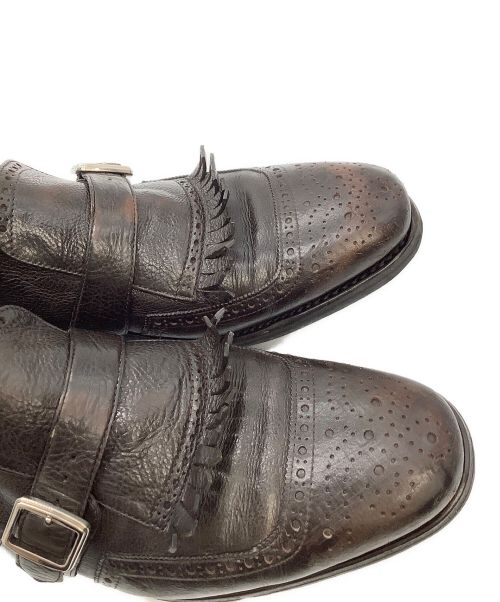 CHURCH'S（チャーチ）CHURCH'S (チャーチ) SHANGHAI サイドゴアストラップブーツ ブラウン サイズ:滲みにより不明の古着・服飾アイテム