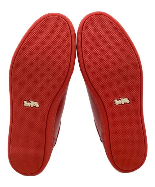 COACH（コーチ）COACH (コーチ) レザースニーカー レッド サイズ:CN 255の古着・服飾アイテム