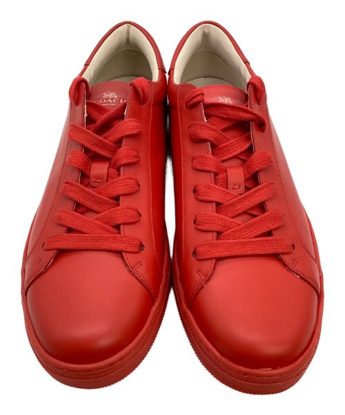COACH（コーチ）COACH (コーチ) レザースニーカー レッド サイズ:CN 255の古着・服飾アイテム