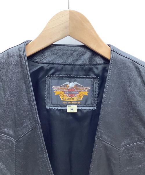 HARLEY-DAVIDSON（ハーレーダビッドソン）HARLEY-DAVIDSON (ハーレーダビッドソン) レザーベスト ブラック サイズ:Mの古着・服飾アイテム