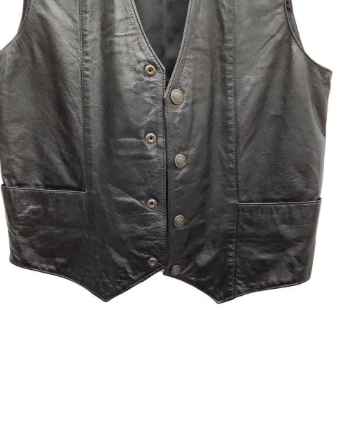 HARLEY-DAVIDSON（ハーレーダビッドソン）HARLEY-DAVIDSON (ハーレーダビッドソン) レザーベスト ブラック サイズ:Mの古着・服飾アイテム