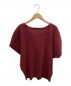PLEATS PLEASEプリーツプリーズ）の古着「プリーツカットソー」｜レッド