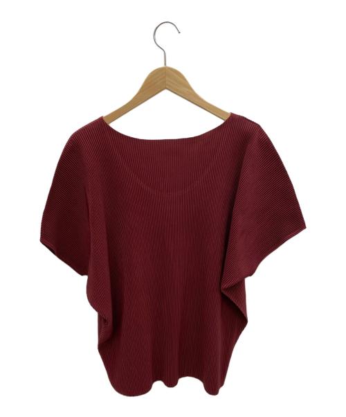 PLEATS PLEASE（プリーツプリーズ）PLEATS PLEASE (プリーツプリーズ) プリーツカットソー レッド サイズ:3の古着・服飾アイテム