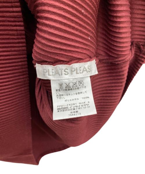PLEATS PLEASE（プリーツプリーズ）PLEATS PLEASE (プリーツプリーズ) プリーツカットソー レッド サイズ:3の古着・服飾アイテム