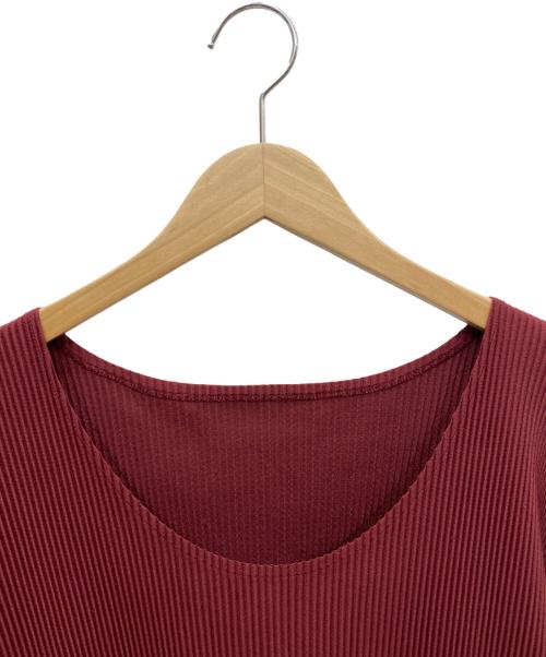 PLEATS PLEASE（プリーツプリーズ）PLEATS PLEASE (プリーツプリーズ) プリーツカットソー レッド サイズ:3の古着・服飾アイテム