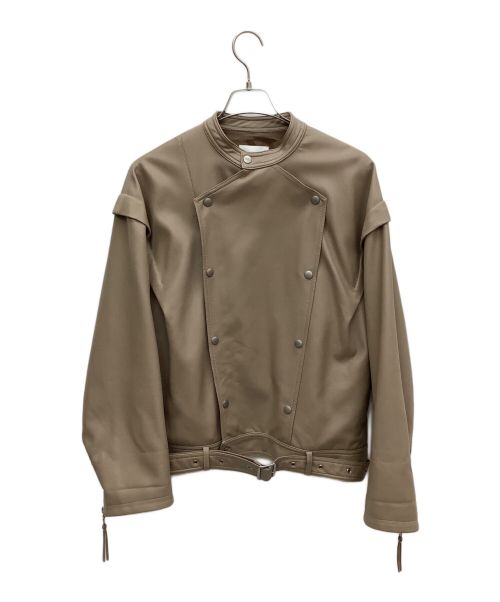 Ameri（アメリ）Ameri (アメリ) フェイクレザージャケット ベージュ サイズ:Fの古着・服飾アイテム