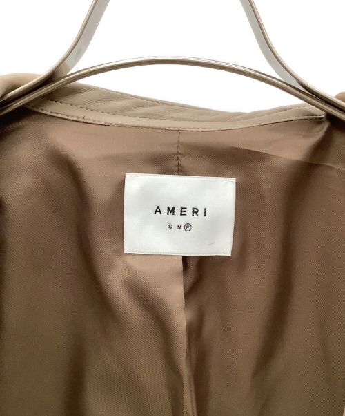 Ameri（アメリ）Ameri (アメリ) フェイクレザージャケット ベージュ サイズ:Fの古着・服飾アイテム